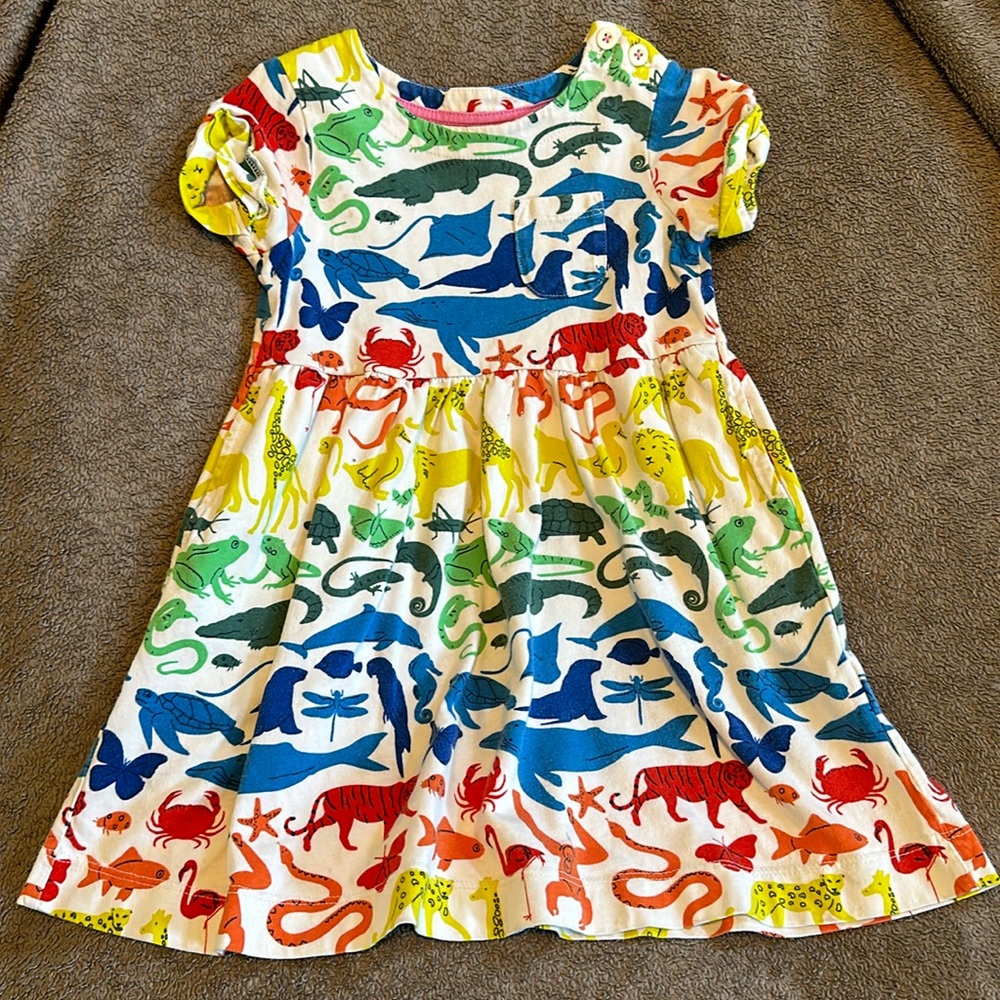 Rainbow animal Boden dress size 2-3